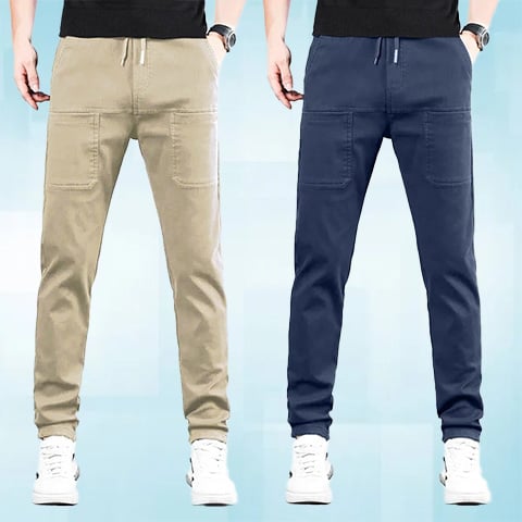 Men's high-stretch cargo pants - Black