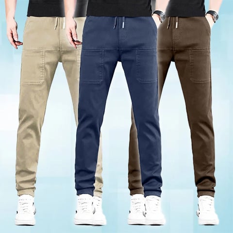 Men's high-stretch cargo pants - Black