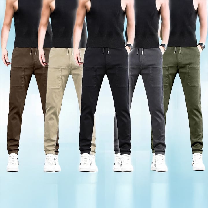 Men's high-stretch cargo pants - Black